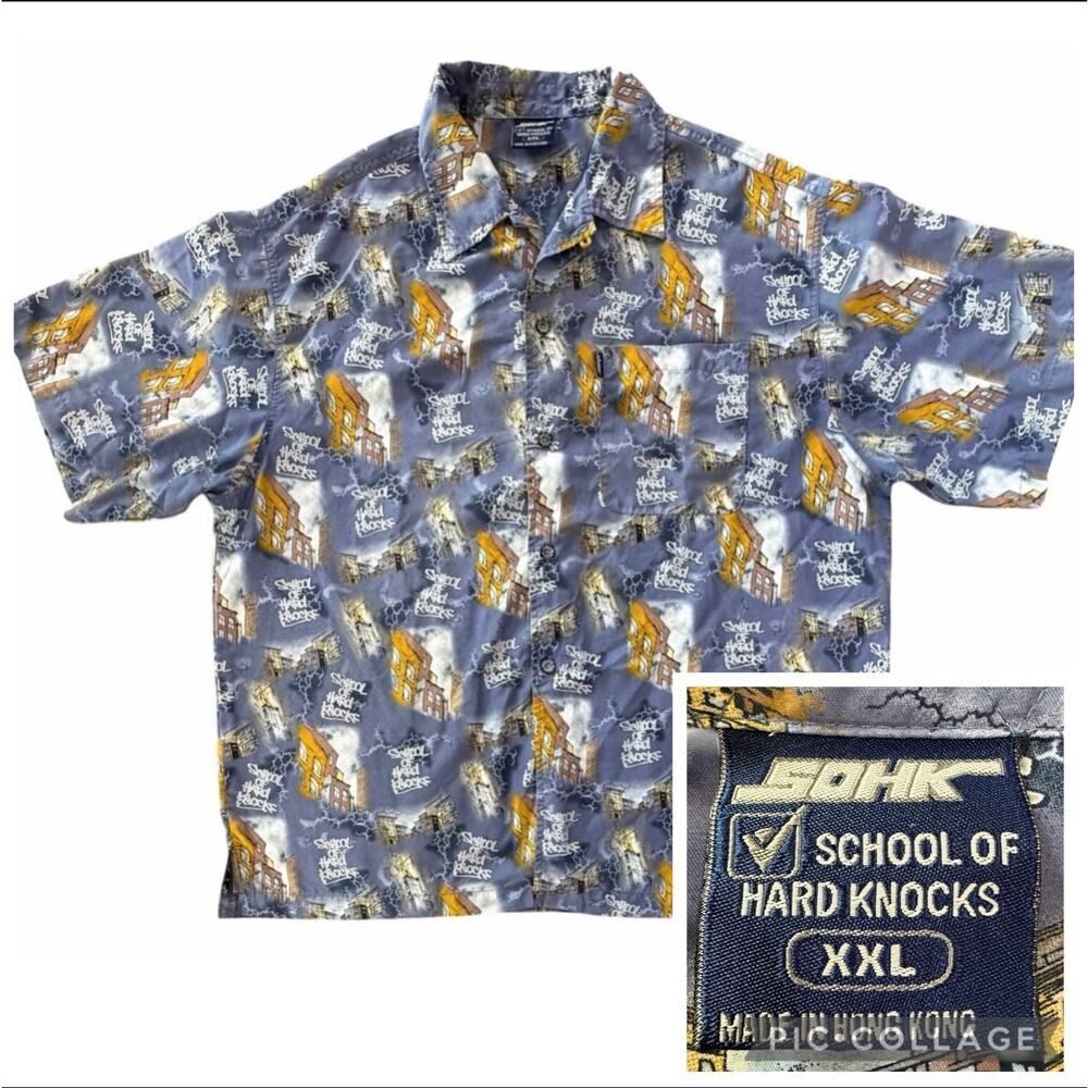 Vintage SOHK School of Hard Knocks Shirt XXL Rap Tee Era Y2K Grunge Cyber Punk
